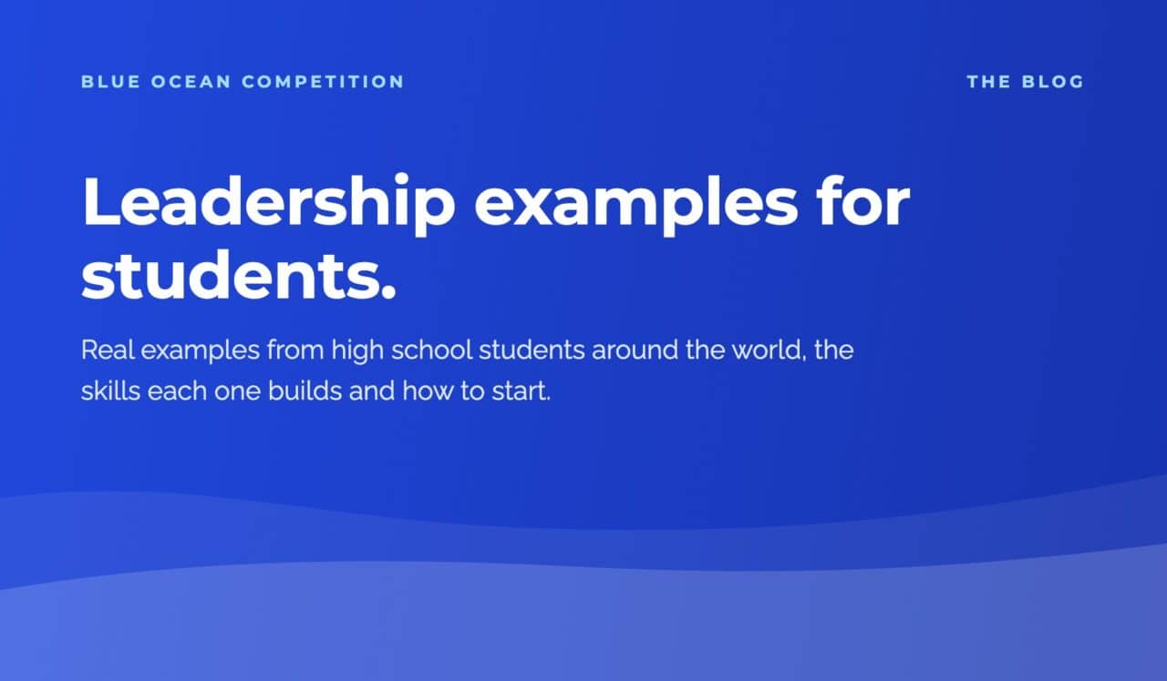 Leadership Examples for Students in High School